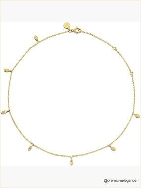 Diamond Pendant Necklace 17 Natural White Diamonds 18K Yellow Gold Vermeil